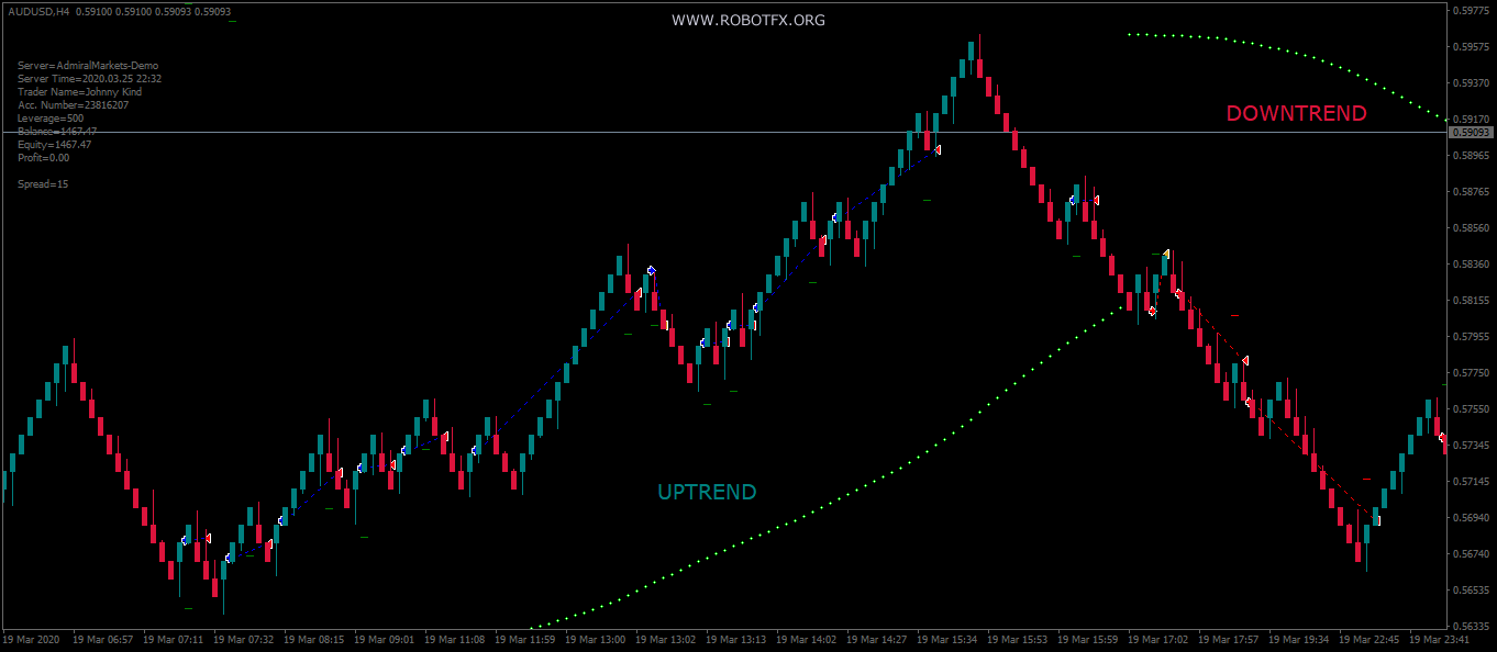 Renko EA detects the trend and opens trades accordingly